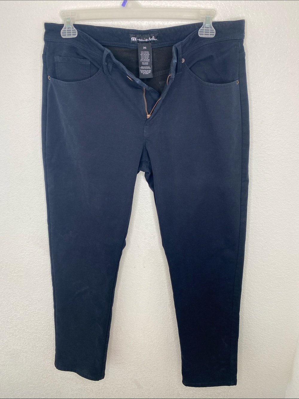 Travis Mathew Cloud Denim Black Lined Jeans Size 35